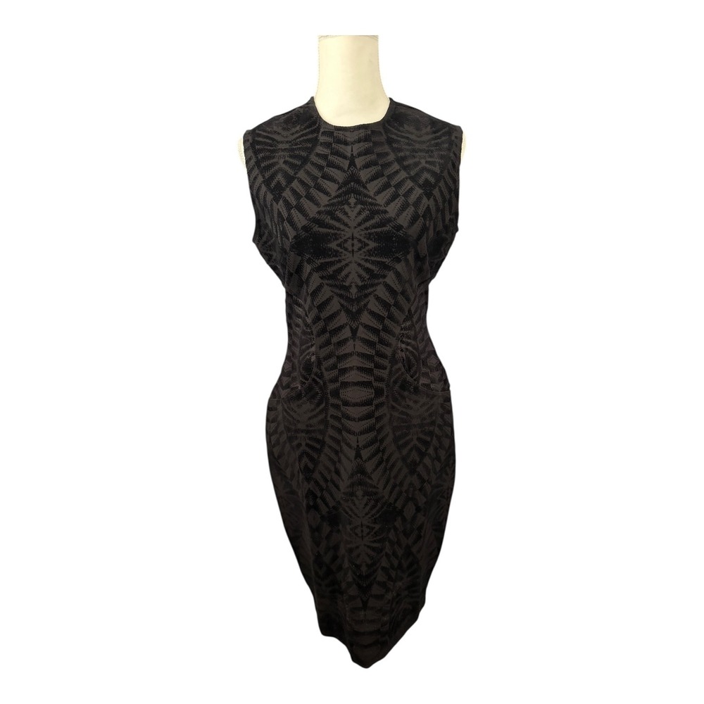 Ronny Kobo Dress Womens XS Black Mars Dress Tropez Flocked Mesh 47-80149TFM